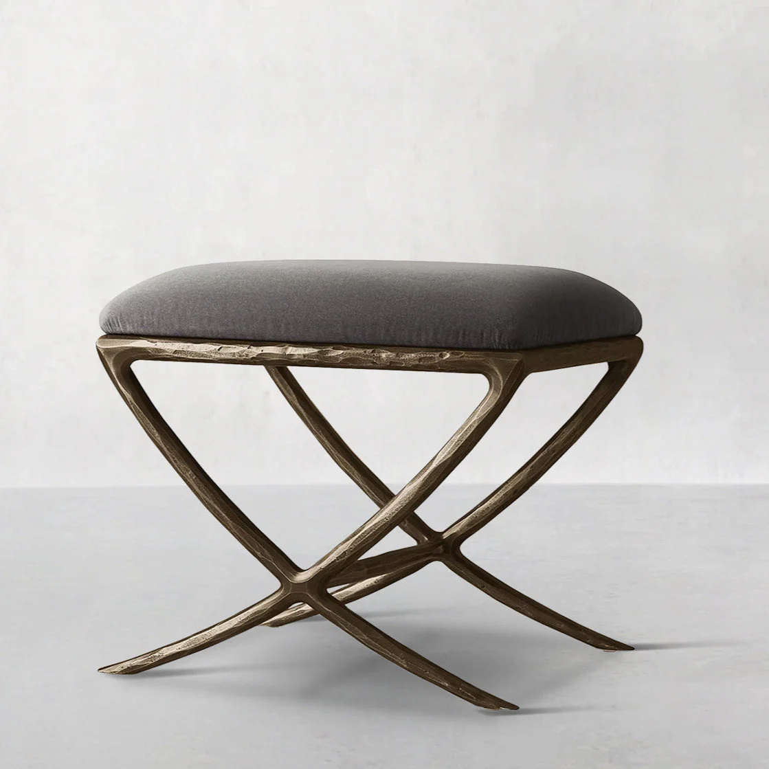 Hand-Forged Metal X-base Stool - Image 16