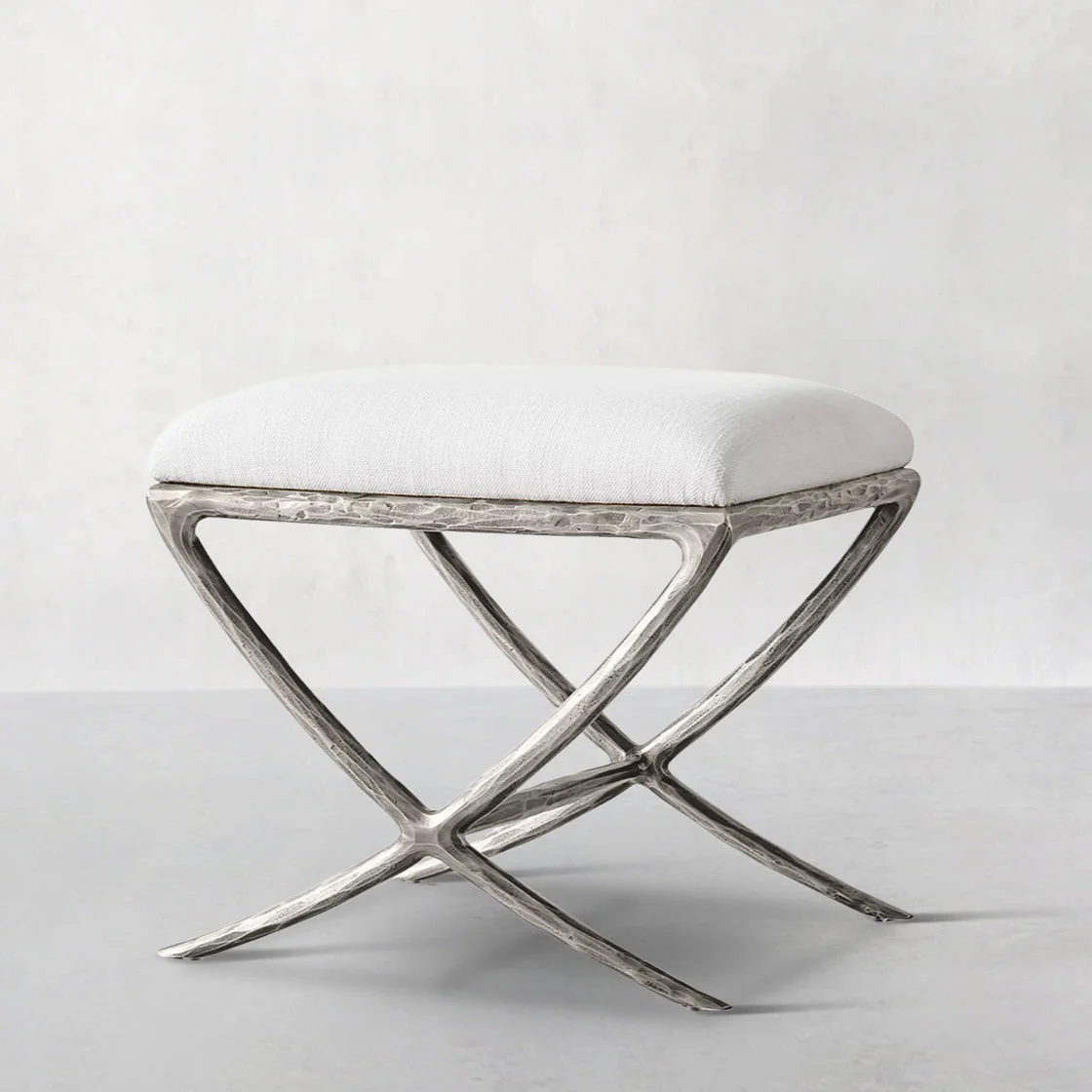 Hand-Forged Metal X-base Stool - Image 17