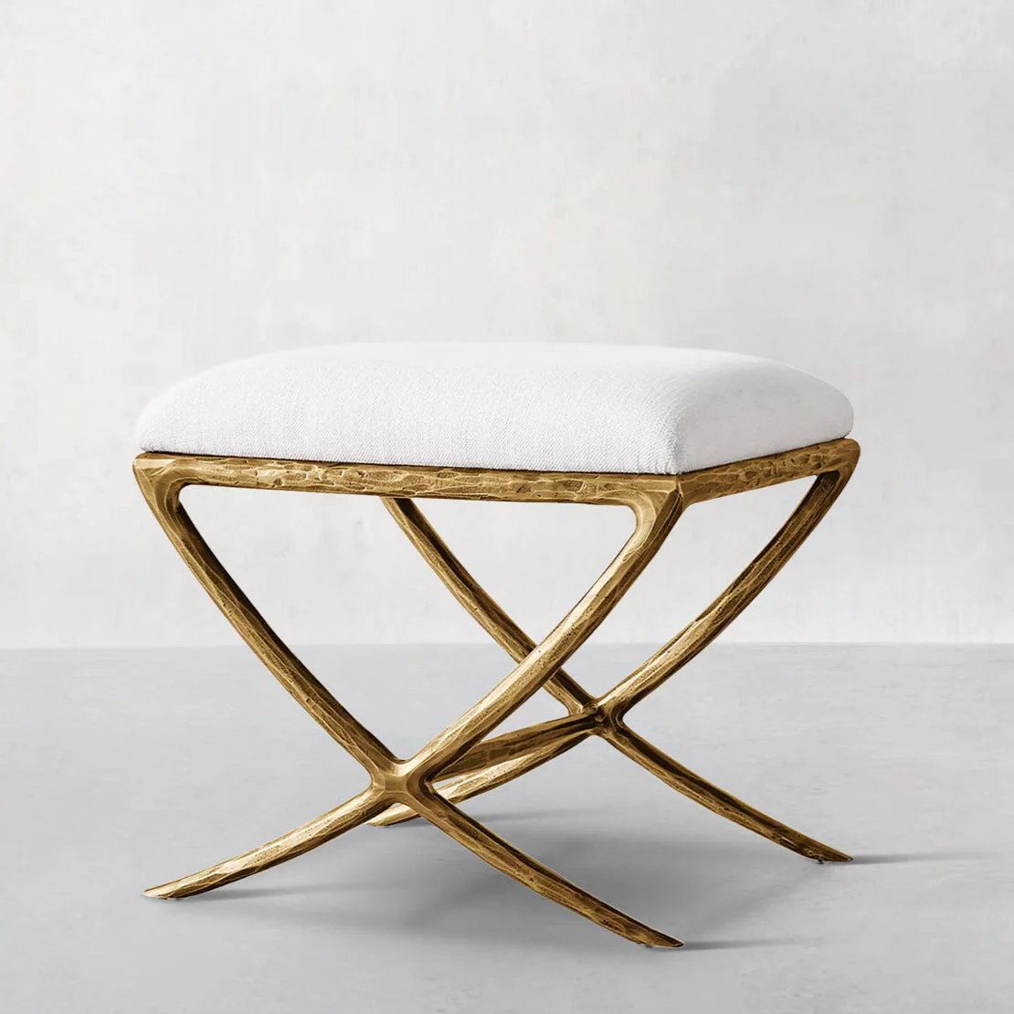 Hand-Forged Metal X-base Stool - Image 3