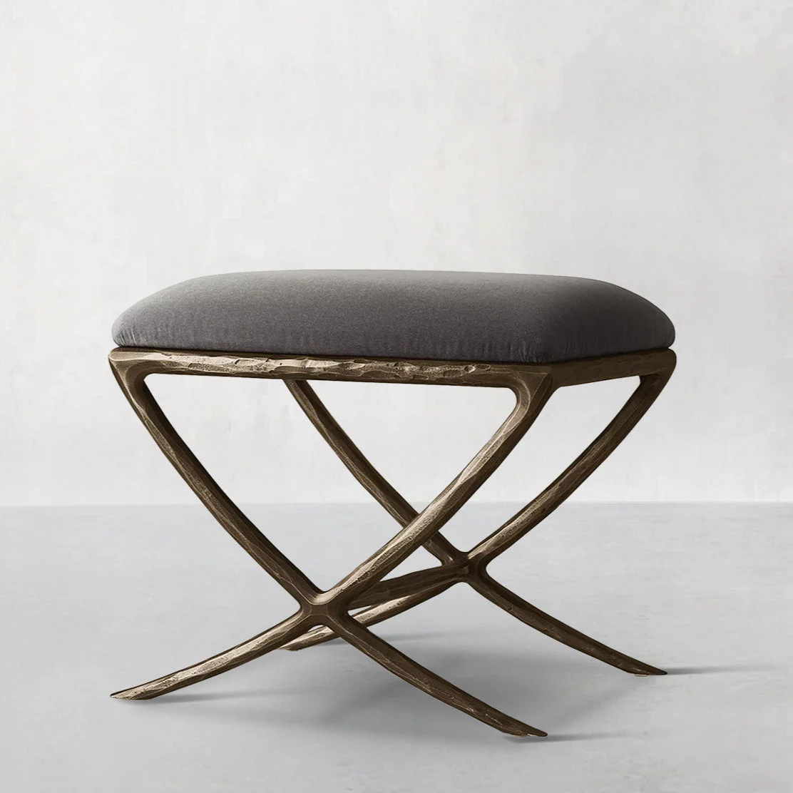 Hand-Forged Metal X-base Stool - Image 5