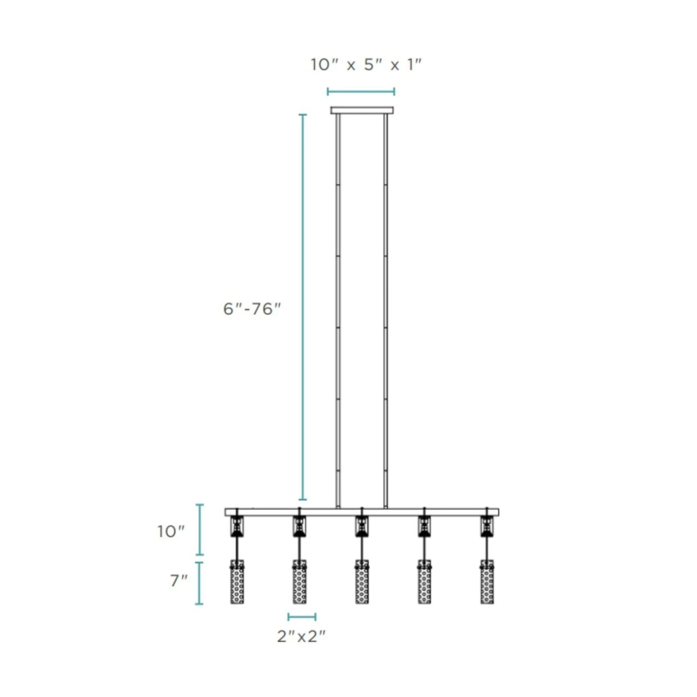 Harmony 5 Light Chandelier // Matte Black - Image 5