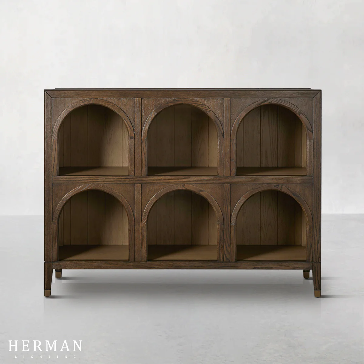 Hattie Arched Storage Cabinet in Oak 60.75"W - Image 10