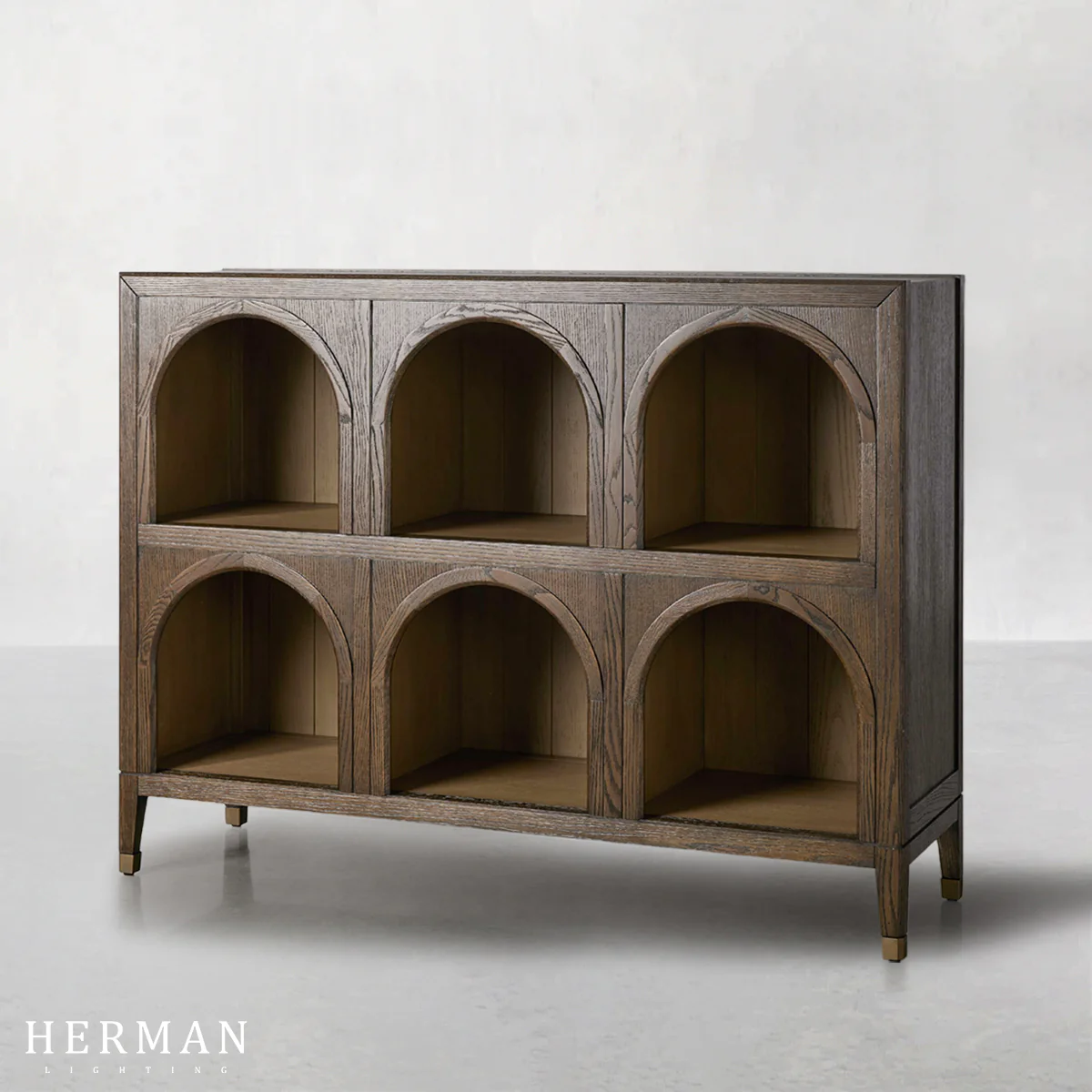 Hattie Arched Storage Cabinet in Oak 60.75"W - Image 11