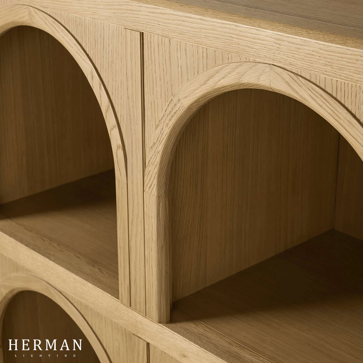 Hattie Arched Storage Cabinet in Oak 60.75"W - Image 14