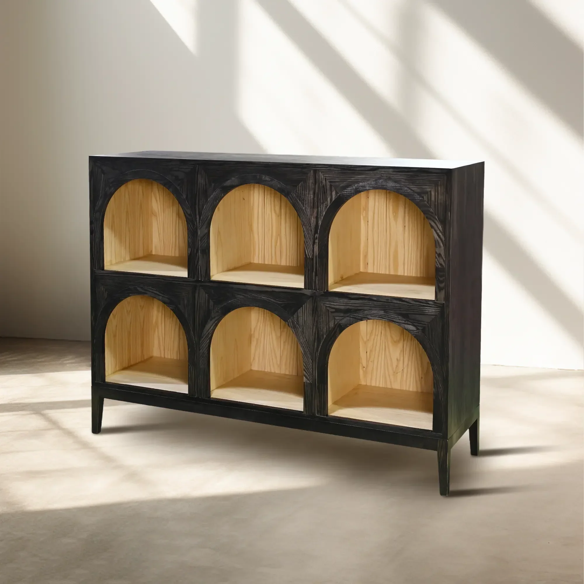 Hattie Arched Storage Cabinet in Oak 60.75"W - Image 17