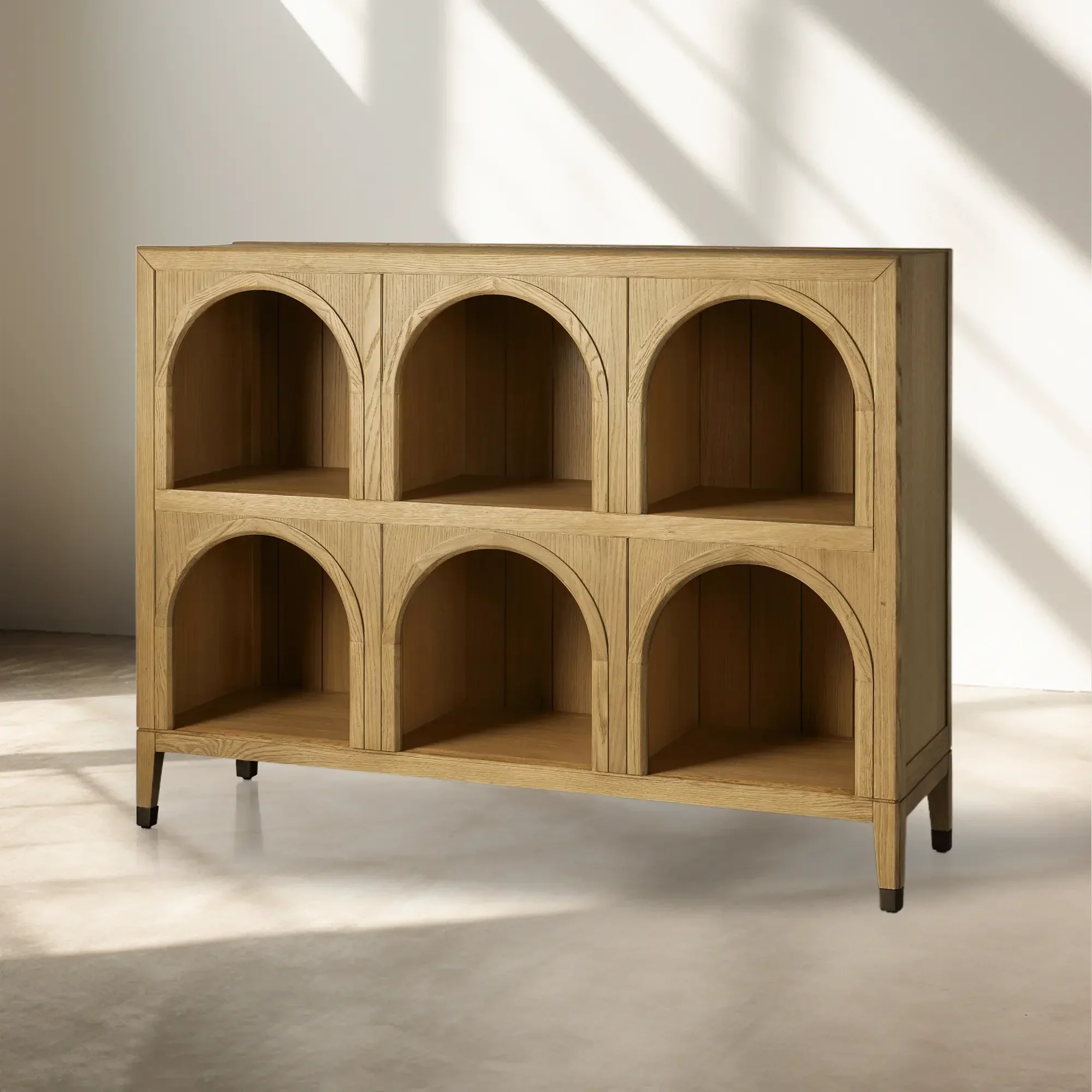 Hattie Arched Storage Cabinet in Oak 60.75"W - Image 18
