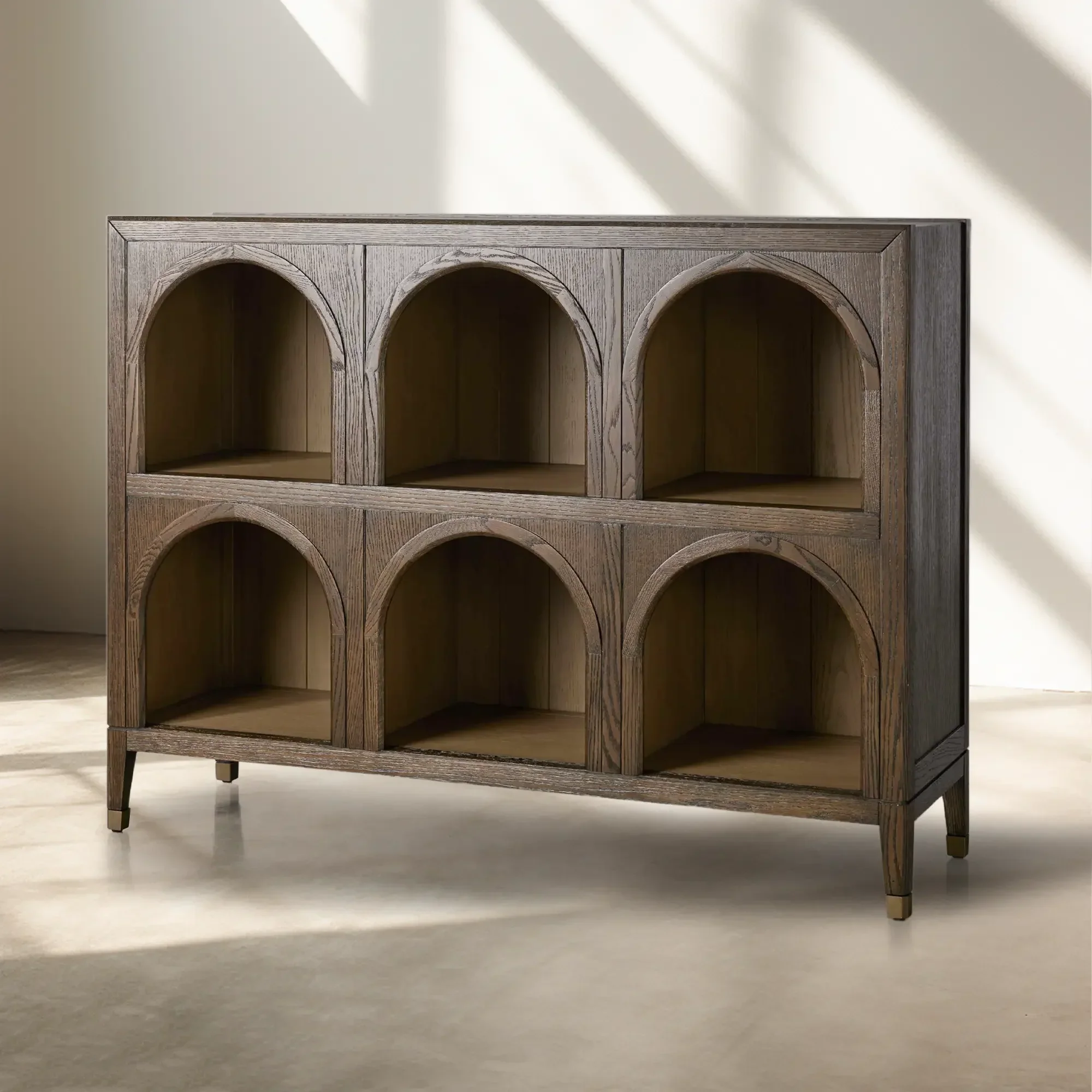 Hattie Arched Storage Cabinet in Oak 60.75"W - Image 19