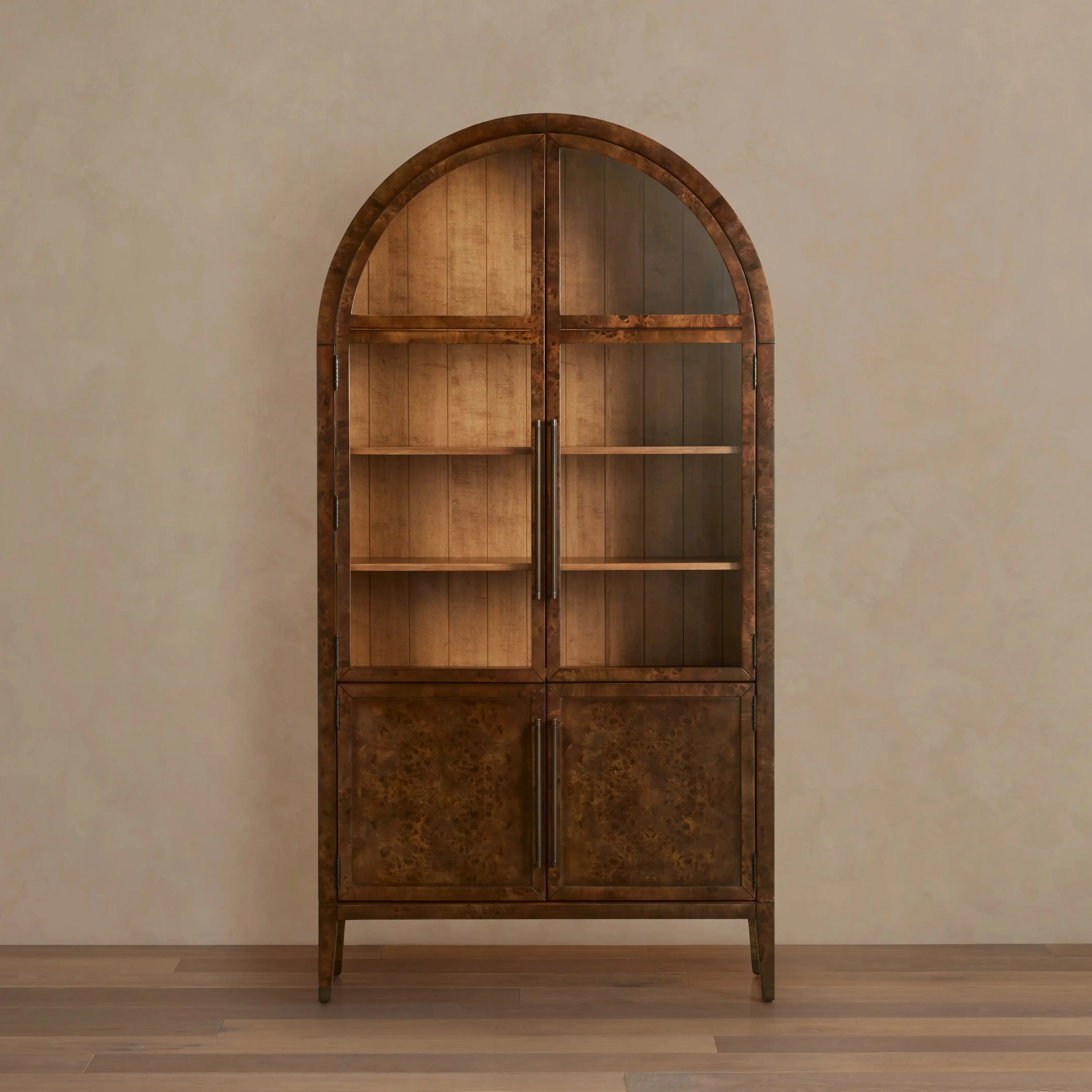 Hattie Burl Glass Cabinet