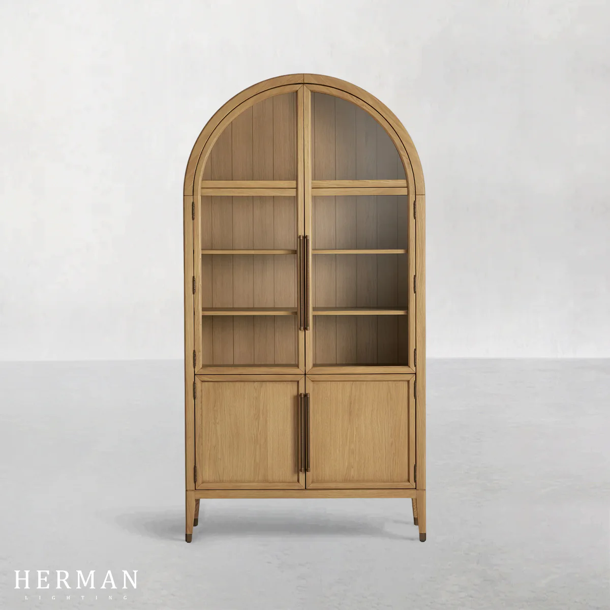 Hattie Glass Accent Cabinet in Oak 36"W 46"W - Image 22