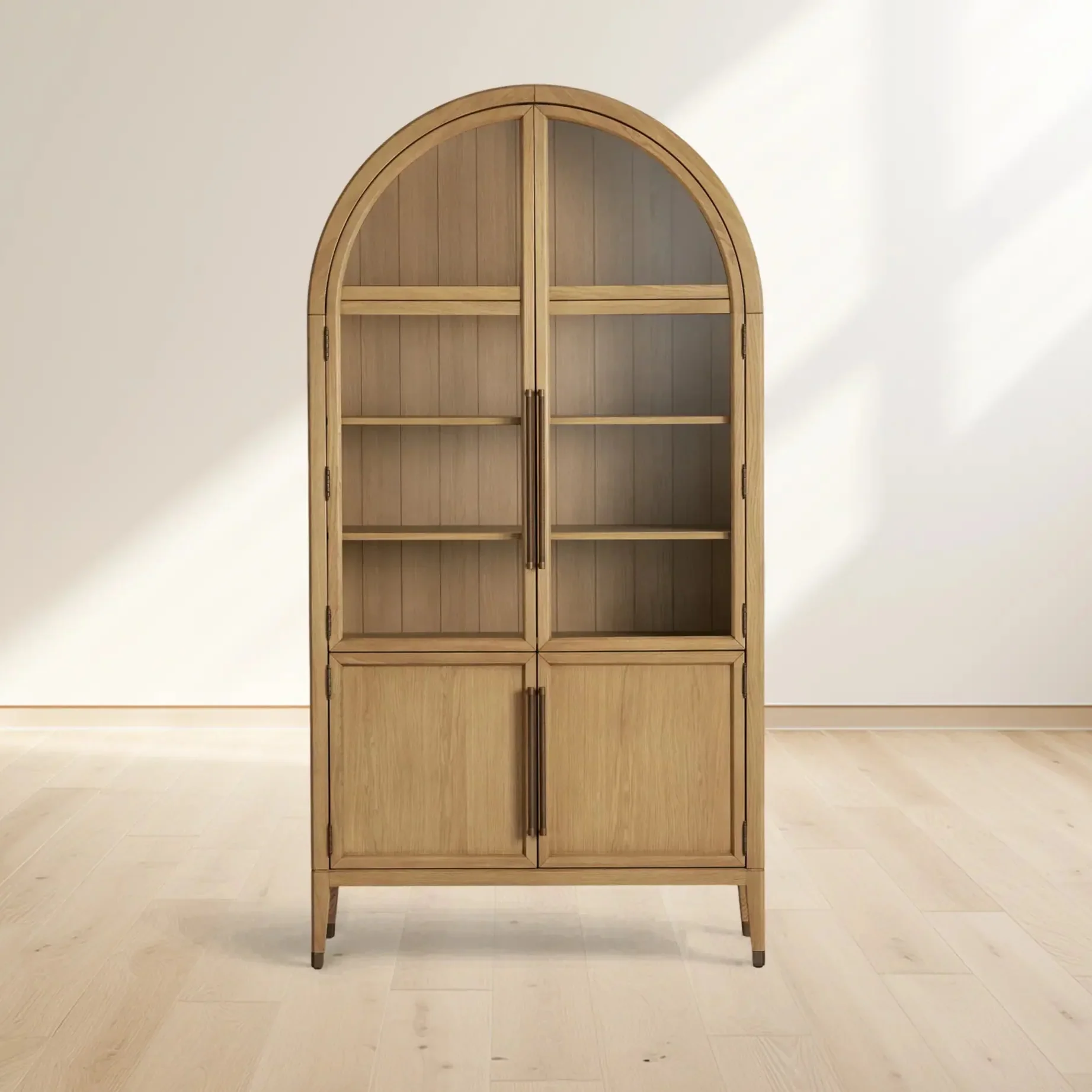 Hattie Glass Accent Cabinet in Oak 36"W 46"W - Image 28