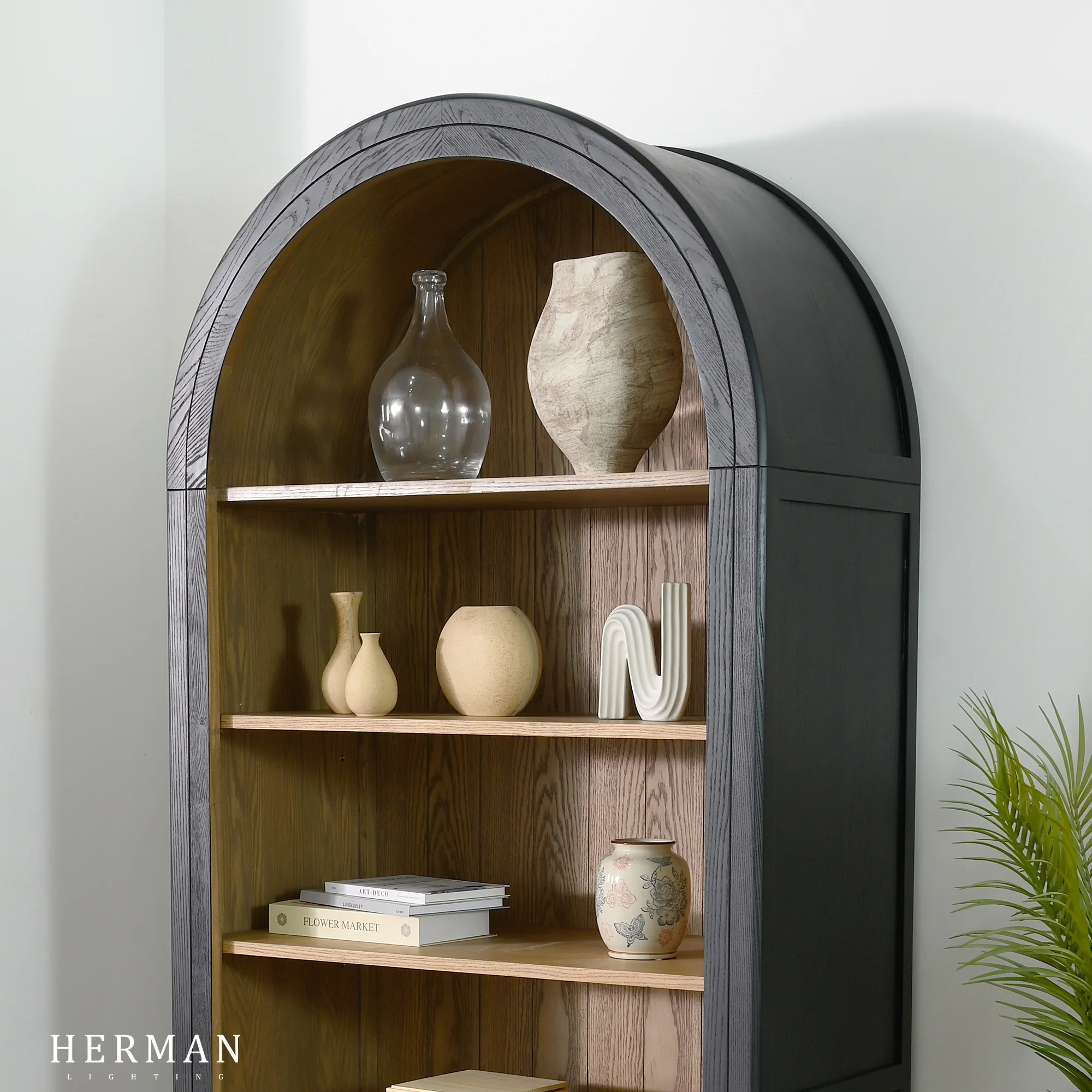 Hattie Open Bookcase in Oak 36"W 46"W - Image 10