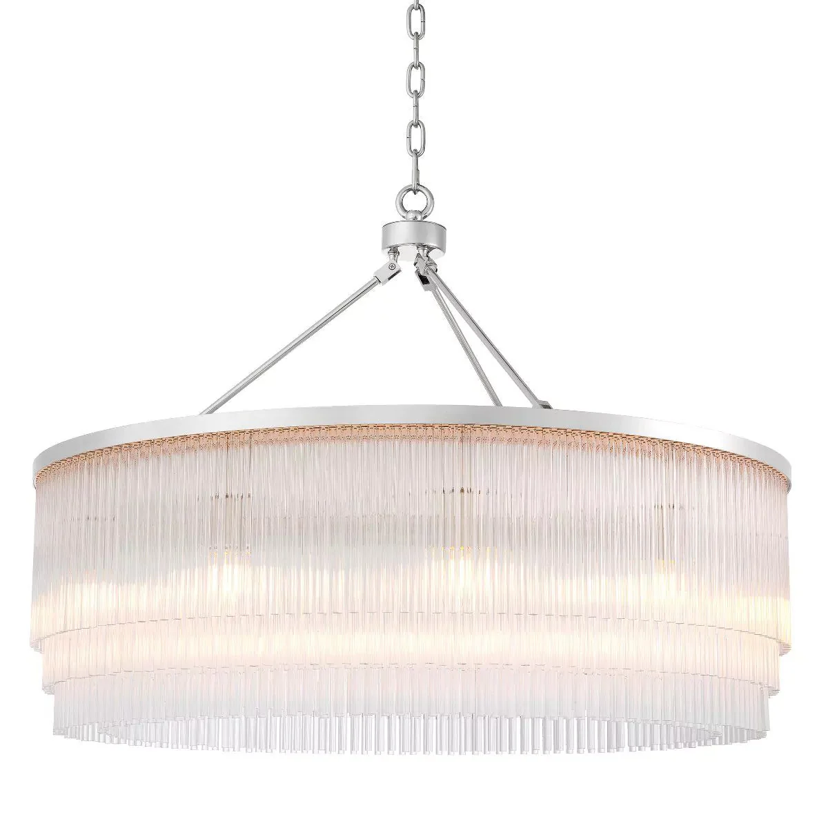 Hector L Modern Brass Glass Chandelier - (Light Brushed Brass Finish/Clear Glass) - Image 5