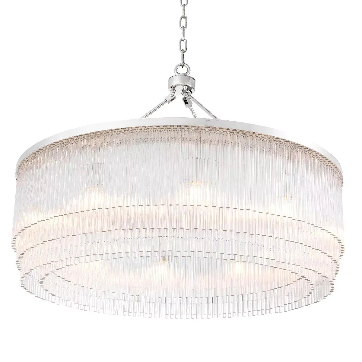 Hector L Modern Brass Glass Chandelier - (Light Brushed Brass Finish/Clear Glass) - Image 6