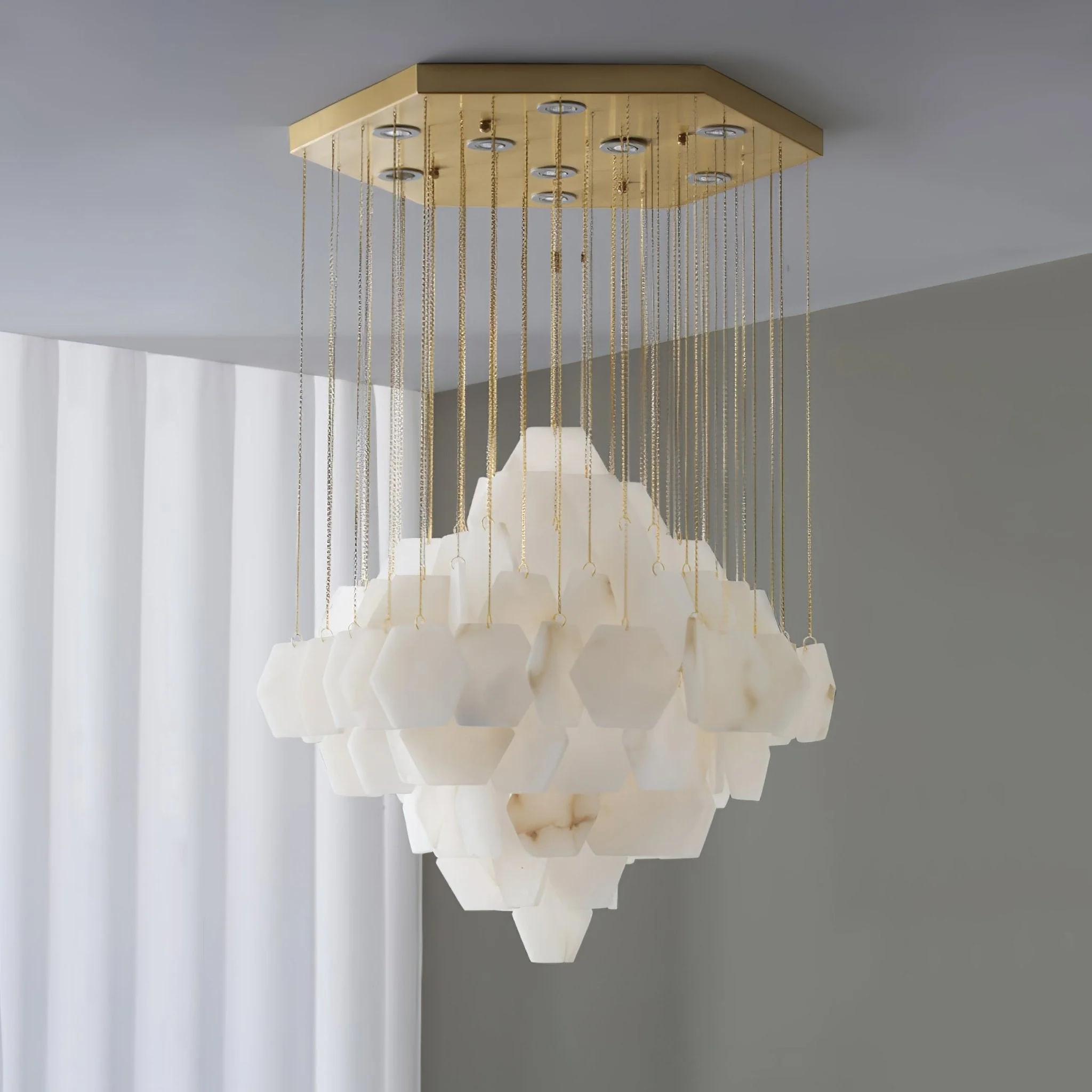 Hexa Alabaster Cascade Chandelier - Image 11