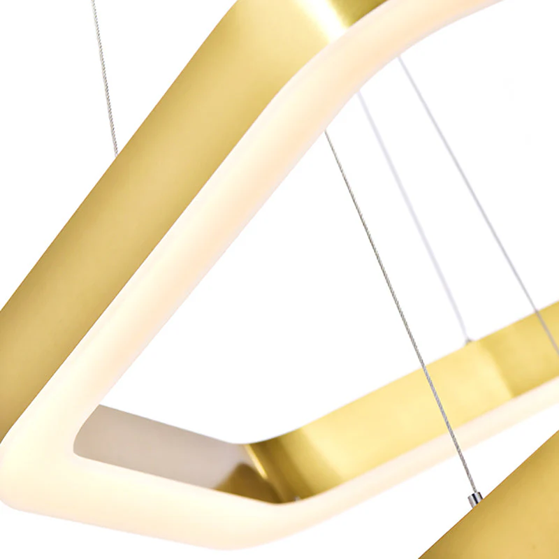 Hexagon 2-tier Golden Round Chandelier 16"+24" - Image 9