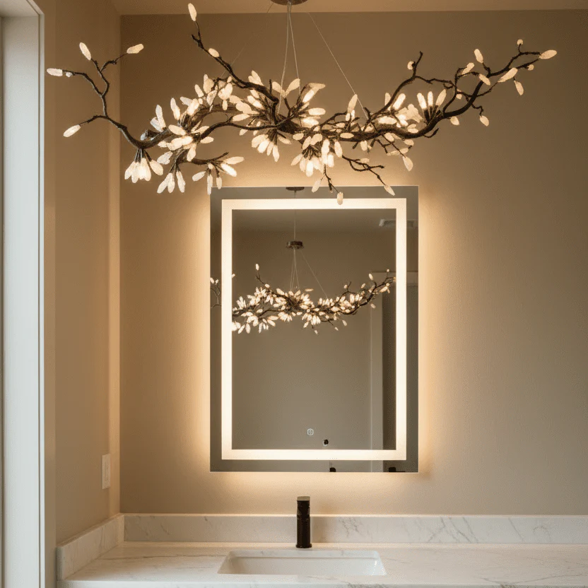 Selenite Crystal Blossom Branching Tree Chandelier - Image 2