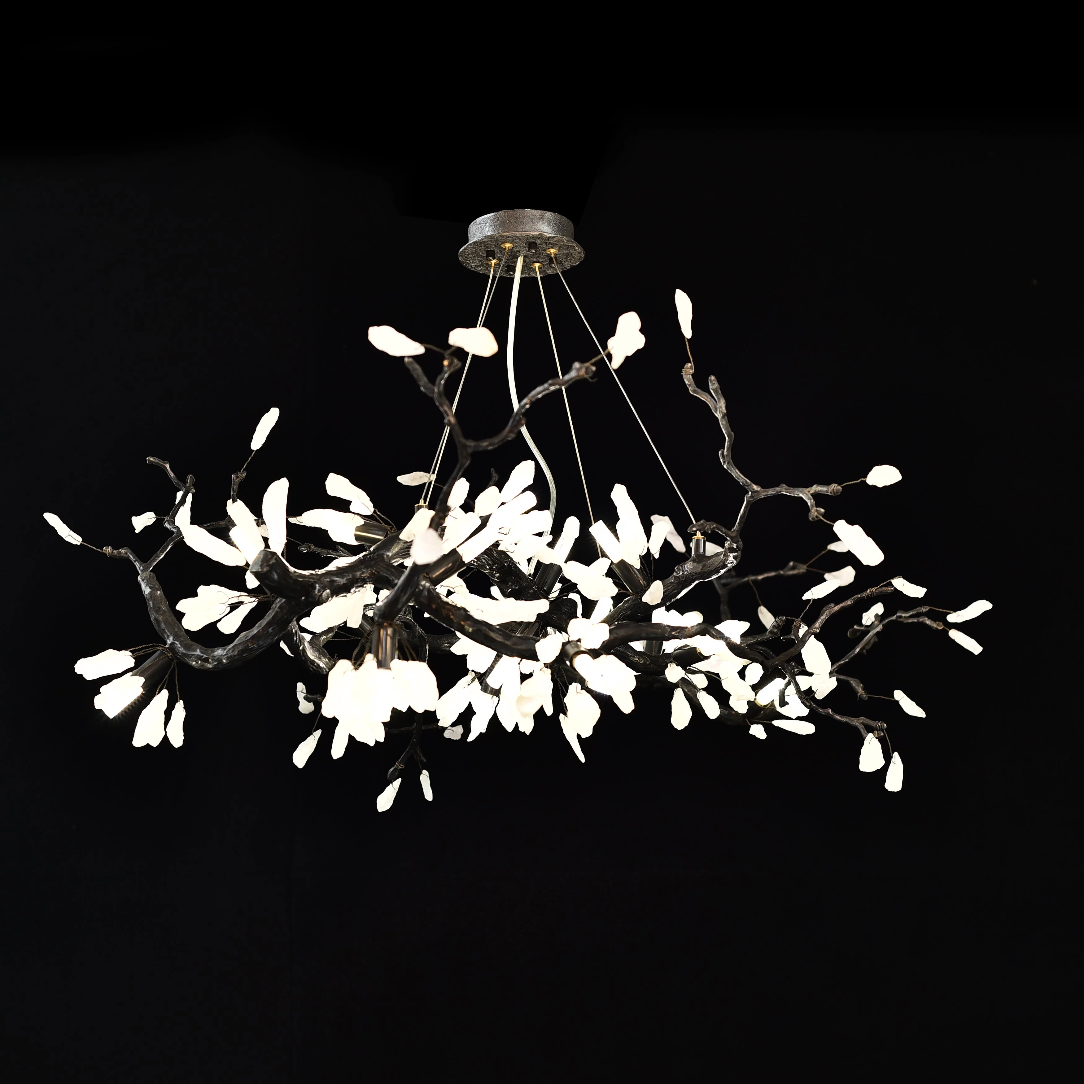 Selenite Crystal Blossom Branching Tree Chandelier - Image 25