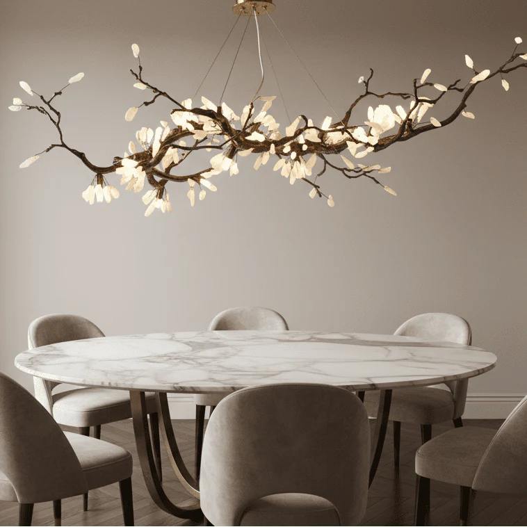 Selenite Crystal Blossom Branching Tree Chandelier - Image 3