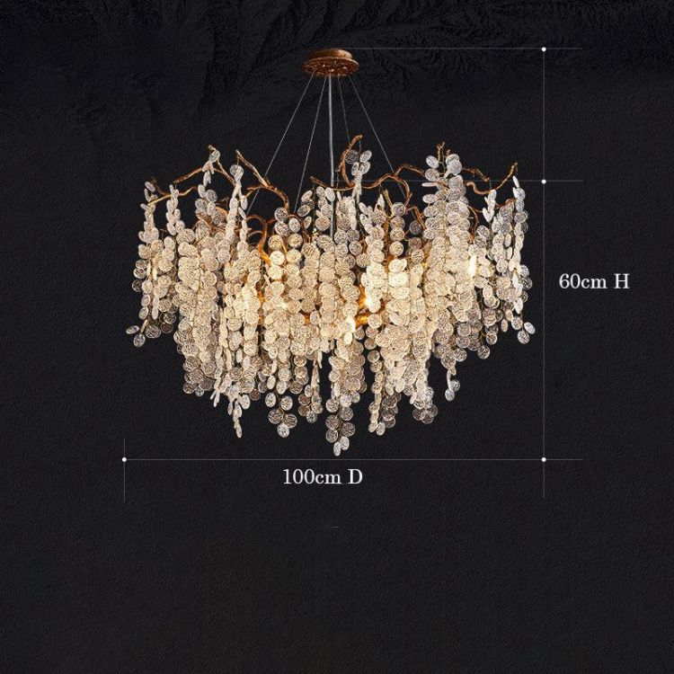 Lorna Modern Gold Chandelier Light Fixture, Round Branch Chandelier - Image 3