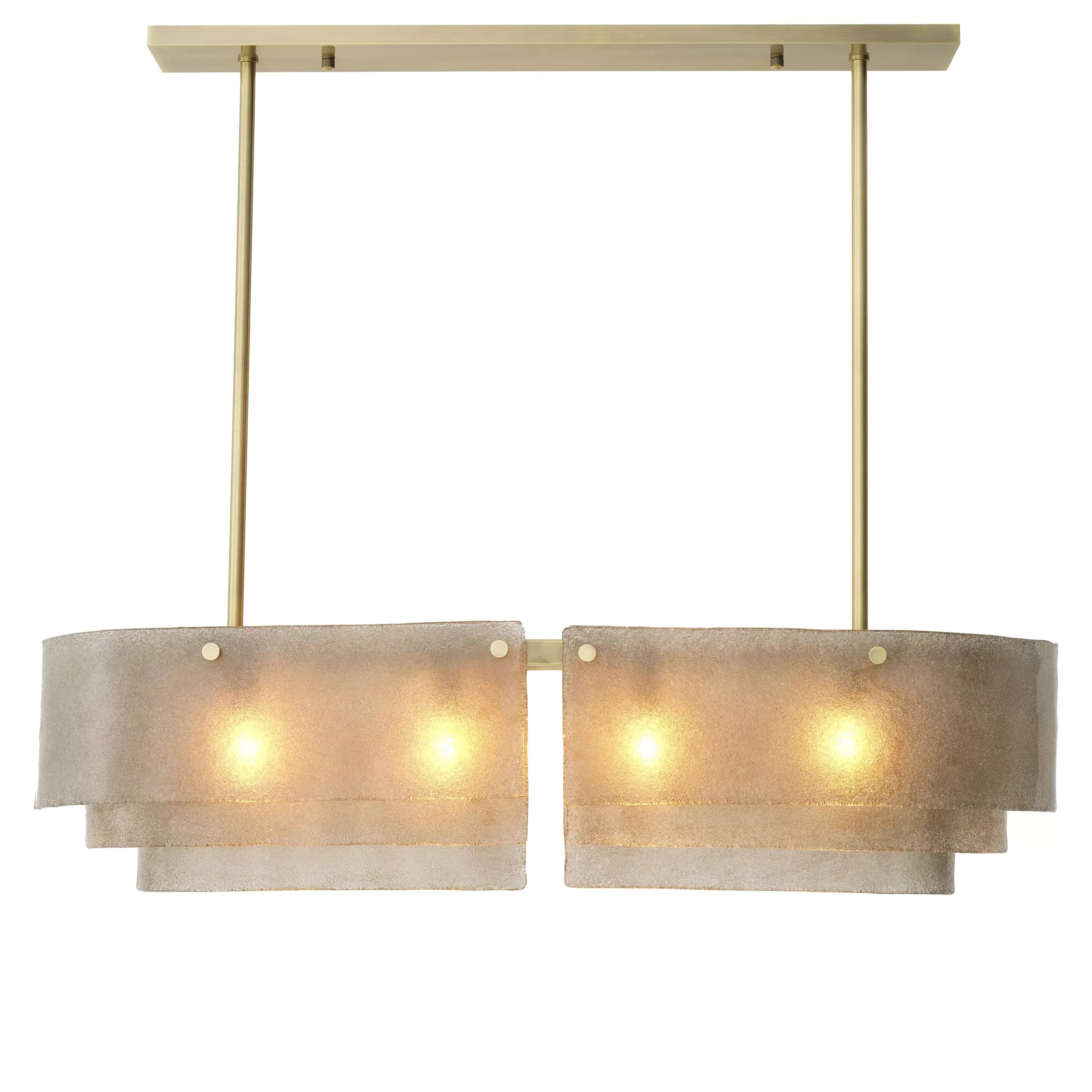 Joy of Light Modern Brass Chandelier  - (Light Brushed Brass Finish | Hand Blown Glass) - Image 3