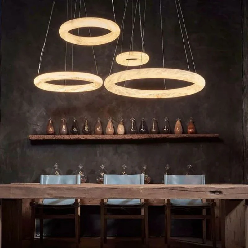 Karen Alabaster Ring Chandelier - Image 7