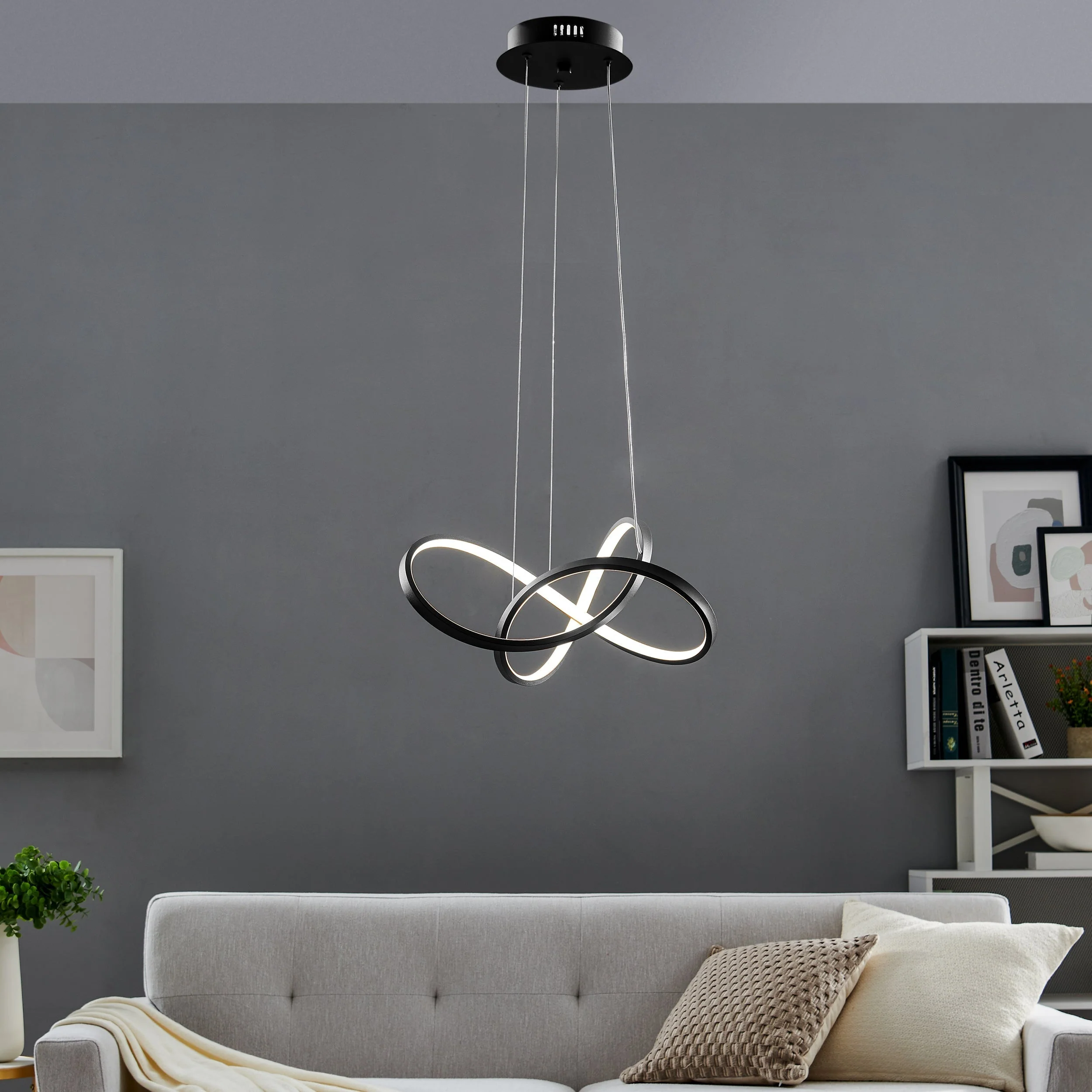 Knotted LED Dimmable Chandelier // Black - Image 2
