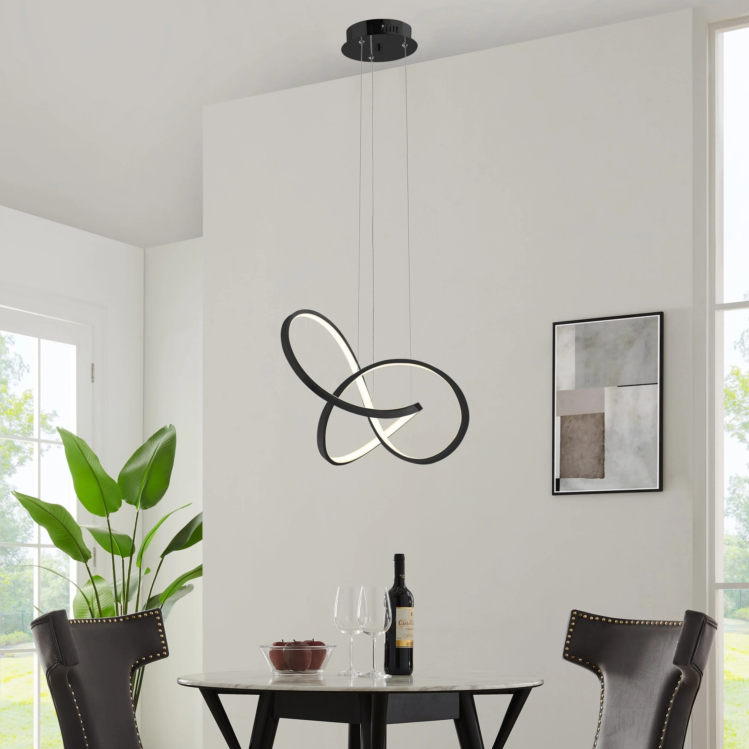 Knotted LED Dimmable Chandelier // Black - Image 3