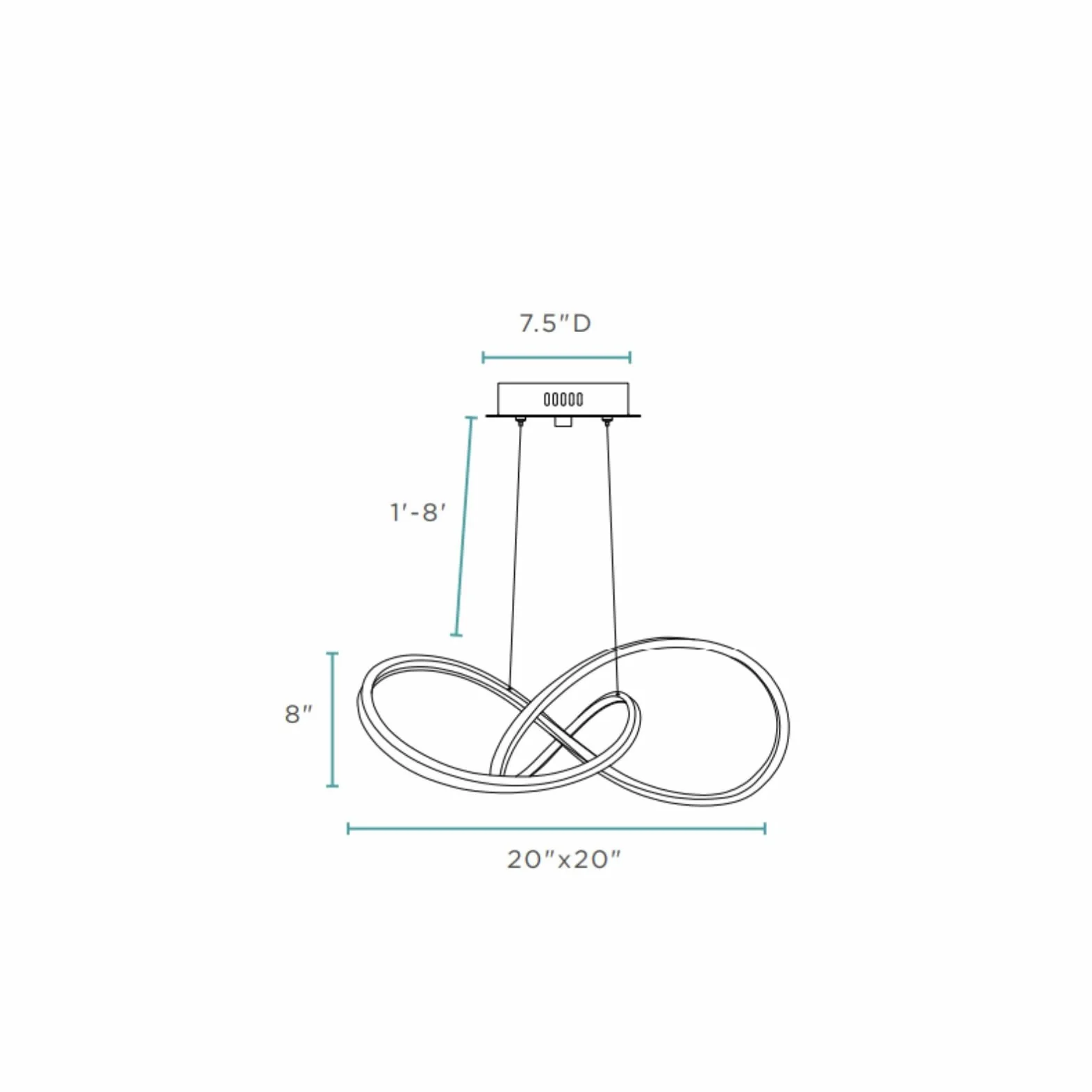Knotted LED Dimmable Chandelier // Black - Image 6
