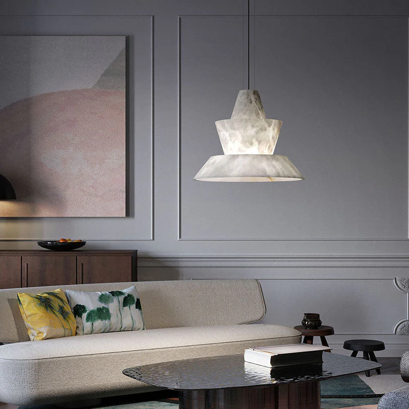 Carol Alabaster Dining Table Pendant Light 25.6" - Image 2
