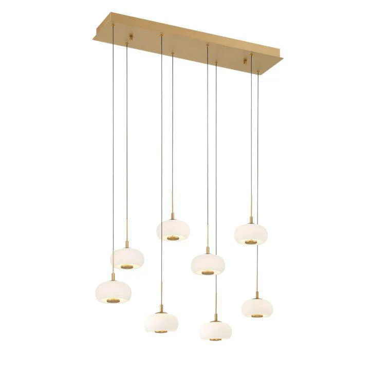 Lanterns Glass 8 Light Rectangular LED Chandelier