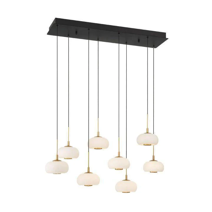 Lanterns Glass 8 Light Rectangular LED Chandelier - Image 2