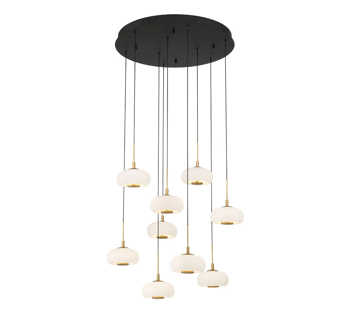 Lanterns Glass 9 Light Round LED Chandelier