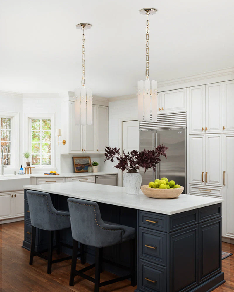 Large Alabaster Rectangular Chandelier Wide 40“ 45” with Chrome Frame for dining room - Image 23