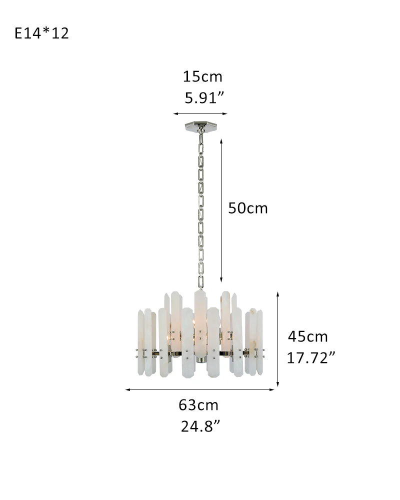 Large Alabaster Rectangular Chandelier Wide 40“ 45” with Chrome Frame for dining room - Image 26