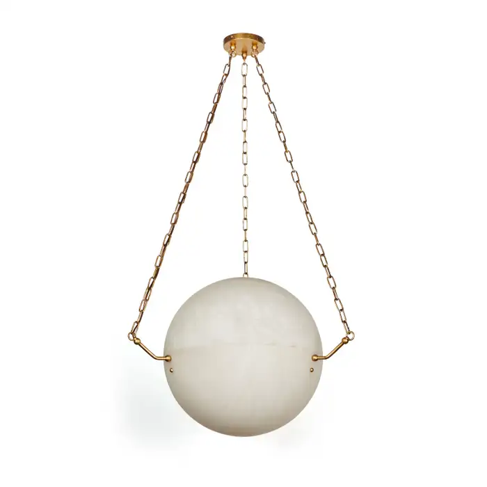 Large 'Atlas' Alabaster Suspension Lamp by Denis de la Mesiere