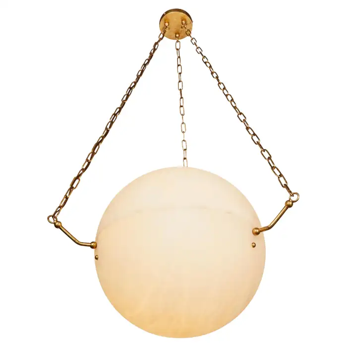 Large 'Atlas' Alabaster Suspension Lamp by Denis de la Mesiere - Image 2