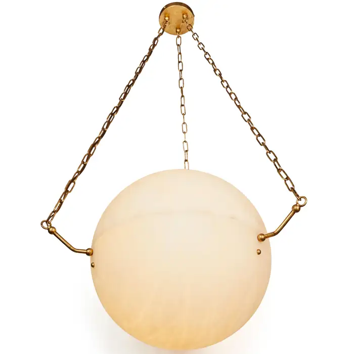 Large 'Atlas' Alabaster Suspension Lamp by Denis de la Mesiere - Image 5