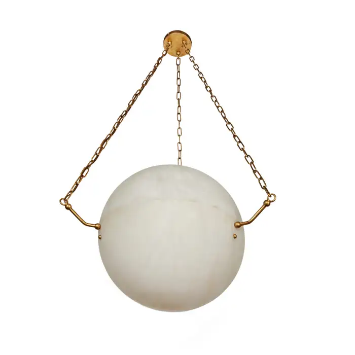 Large 'Atlas' Alabaster Suspension Lamp by Denis de la Mesiere - Image 6