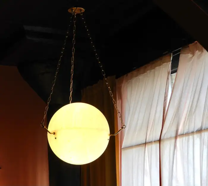 Large 'Atlas' Alabaster Suspension Lamp by Denis de la Mesiere - Image 9