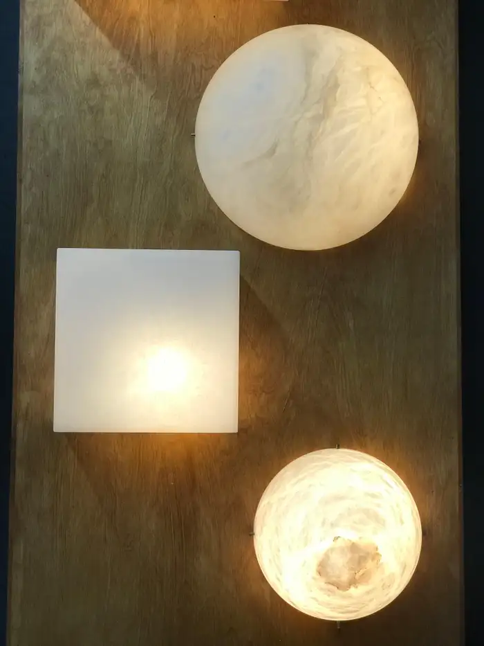 Large 'Moon 4' Alabaster Wall or Ceiling Lamp Flush Mount - Image 16
