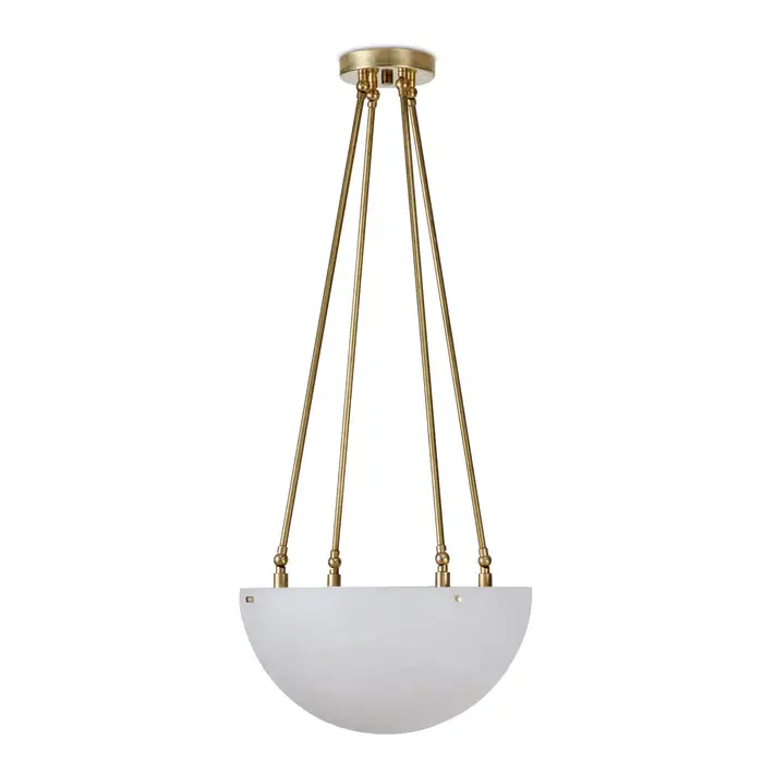 Large 'Moon' Alabaster and Brass Pendant Lamp by Denis de la Mesiere - Image 2