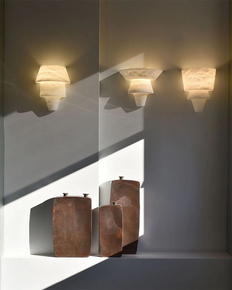 Brianna Alabaster Dining Table Pendant Modern Stacked Conical Pendant Light - Image 2