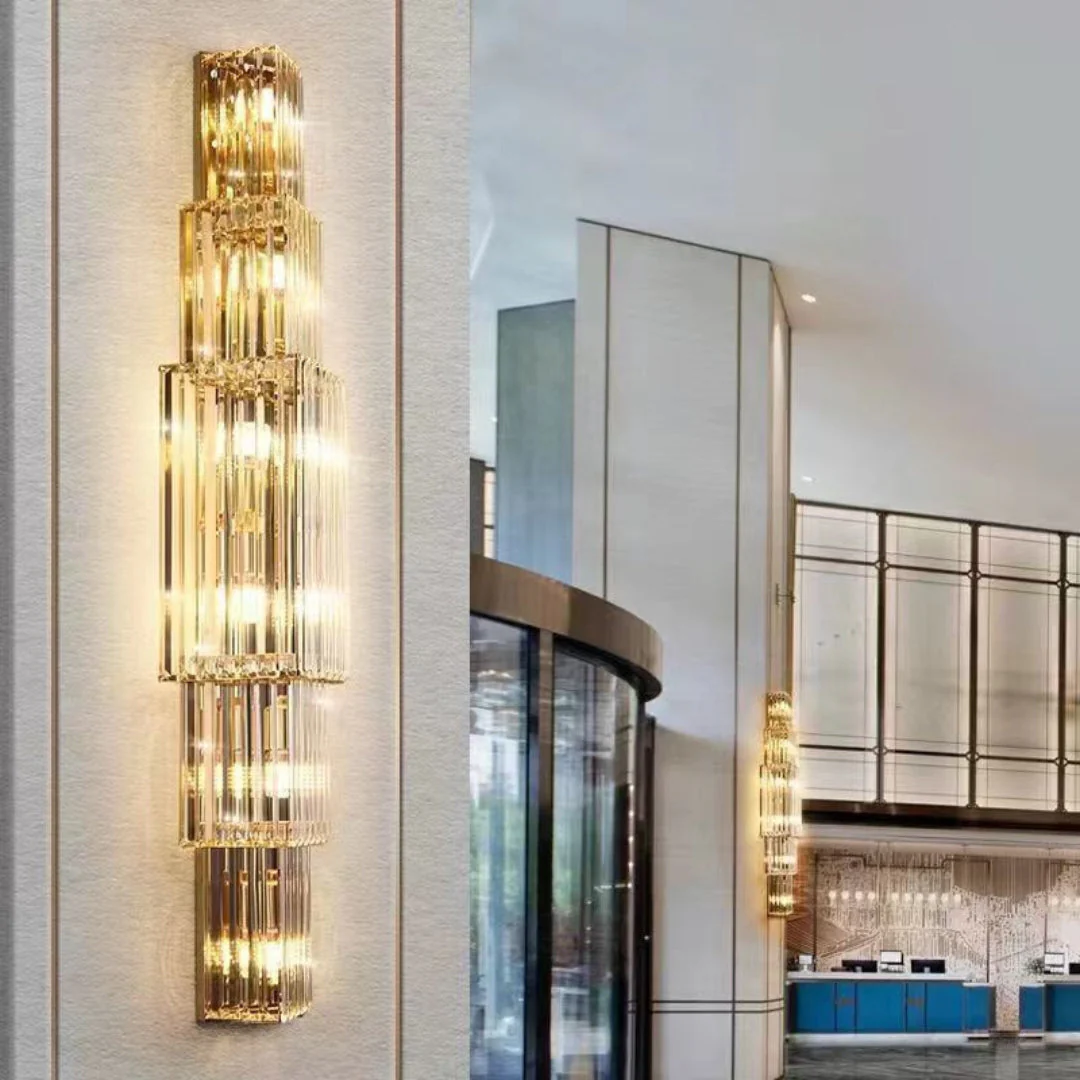 Light Luxury Crystal Layered Wall Lamp - Image 4
