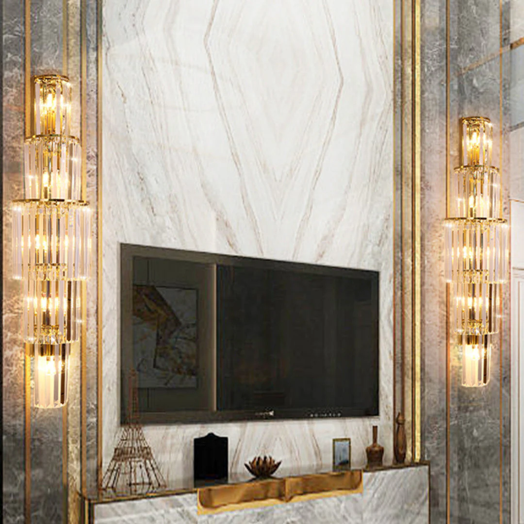 Light Luxury Crystal Layered Wall Lamp - Image 8