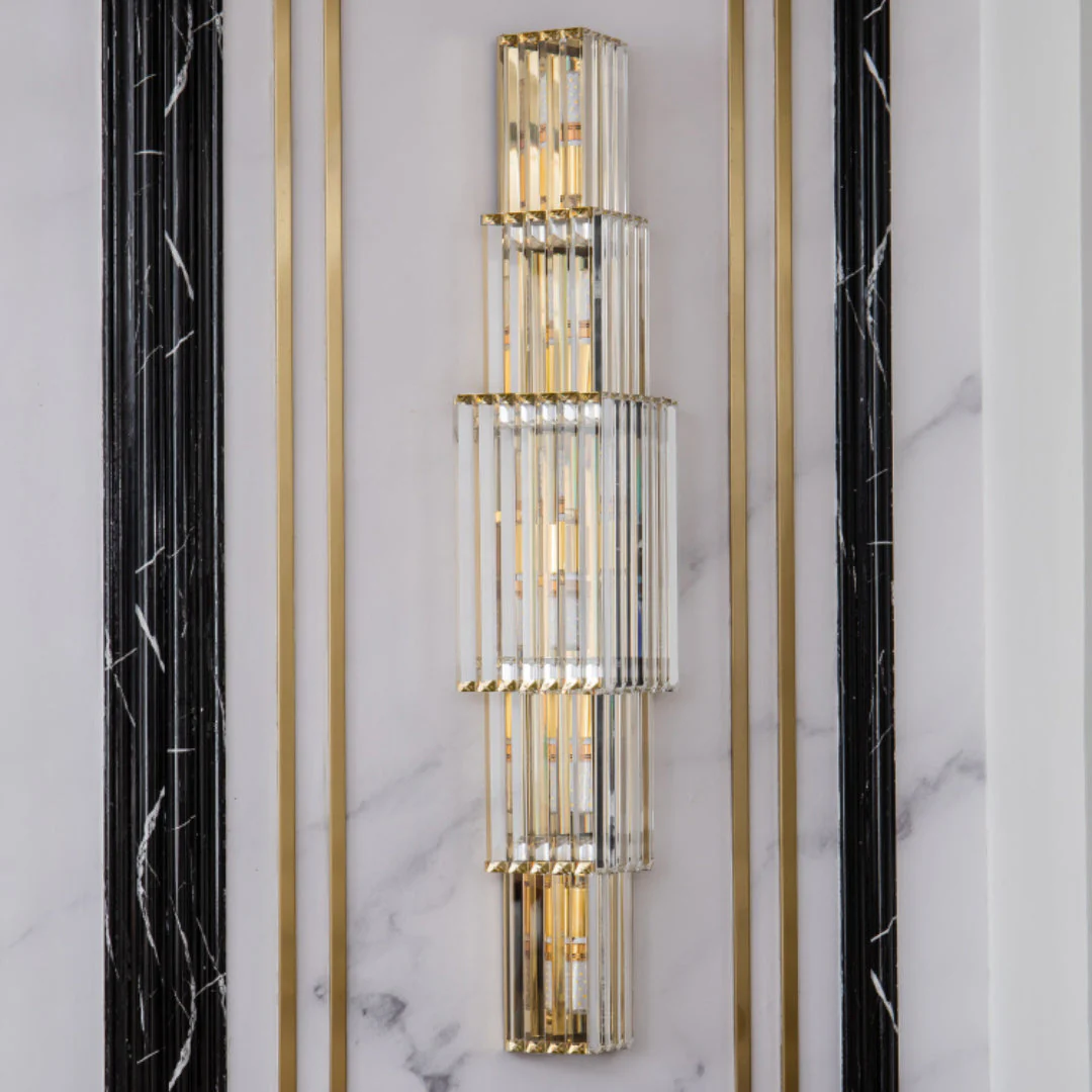 Light Luxury Crystal Layered Wall Lamp - Image 9