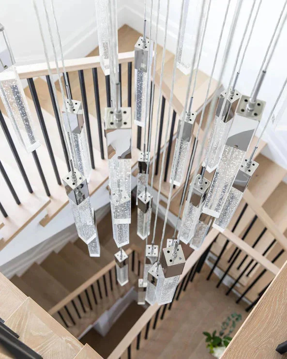 Light Luxury Glacier Bubble Crystsal Chandelier in Gold/Chrome/Black Finish for Staircase/Foyer - Image 9