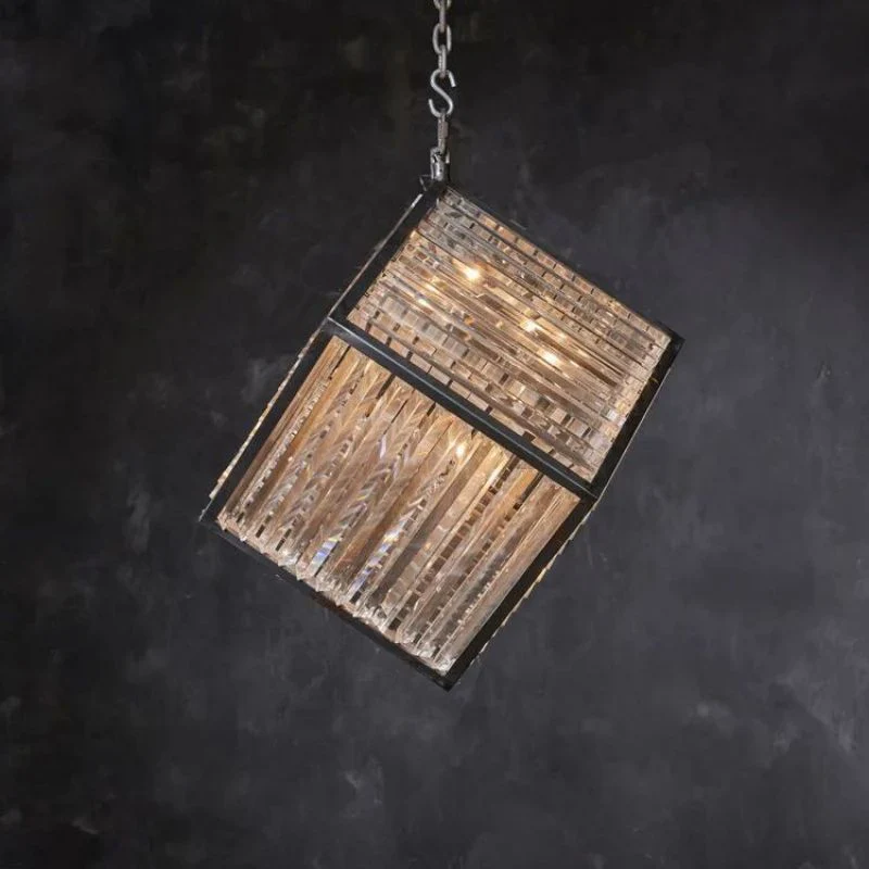 Lita Glass Cube Rectangle Chandelier - Image 6