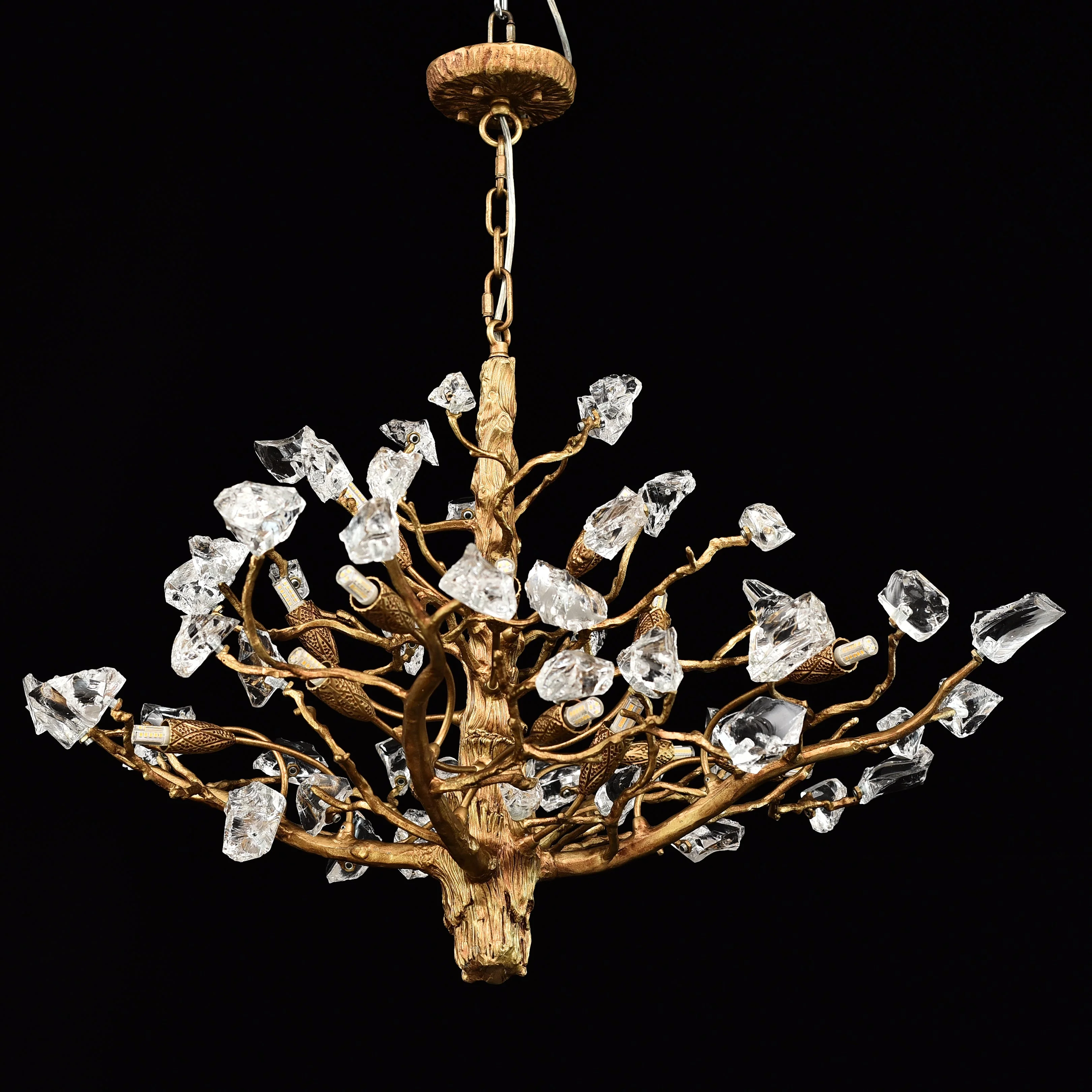 Livio Gemstone Branch Brass Round Chandelier - Image 10