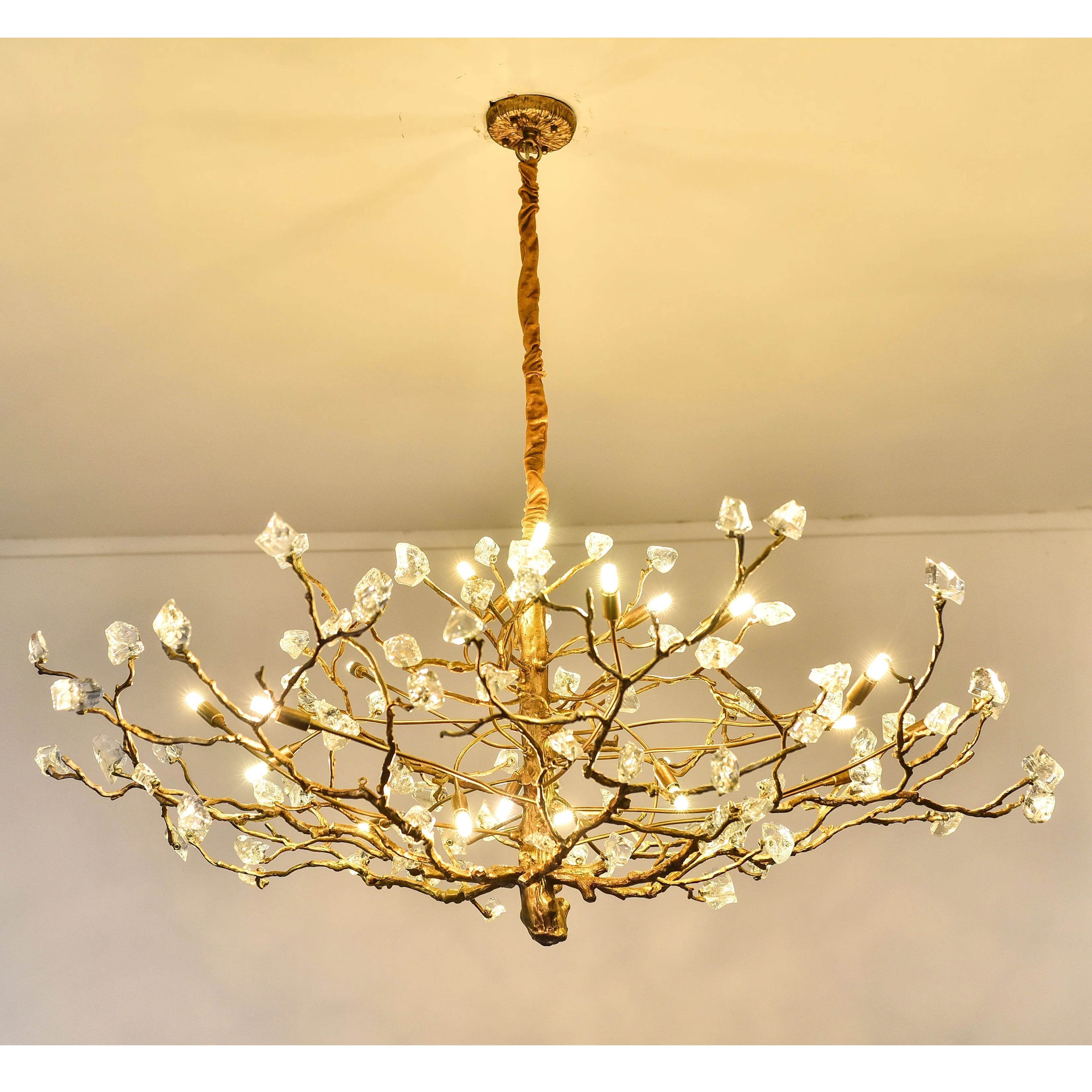 Livio Gemstone Branch Brass Round Chandelier - Image 12