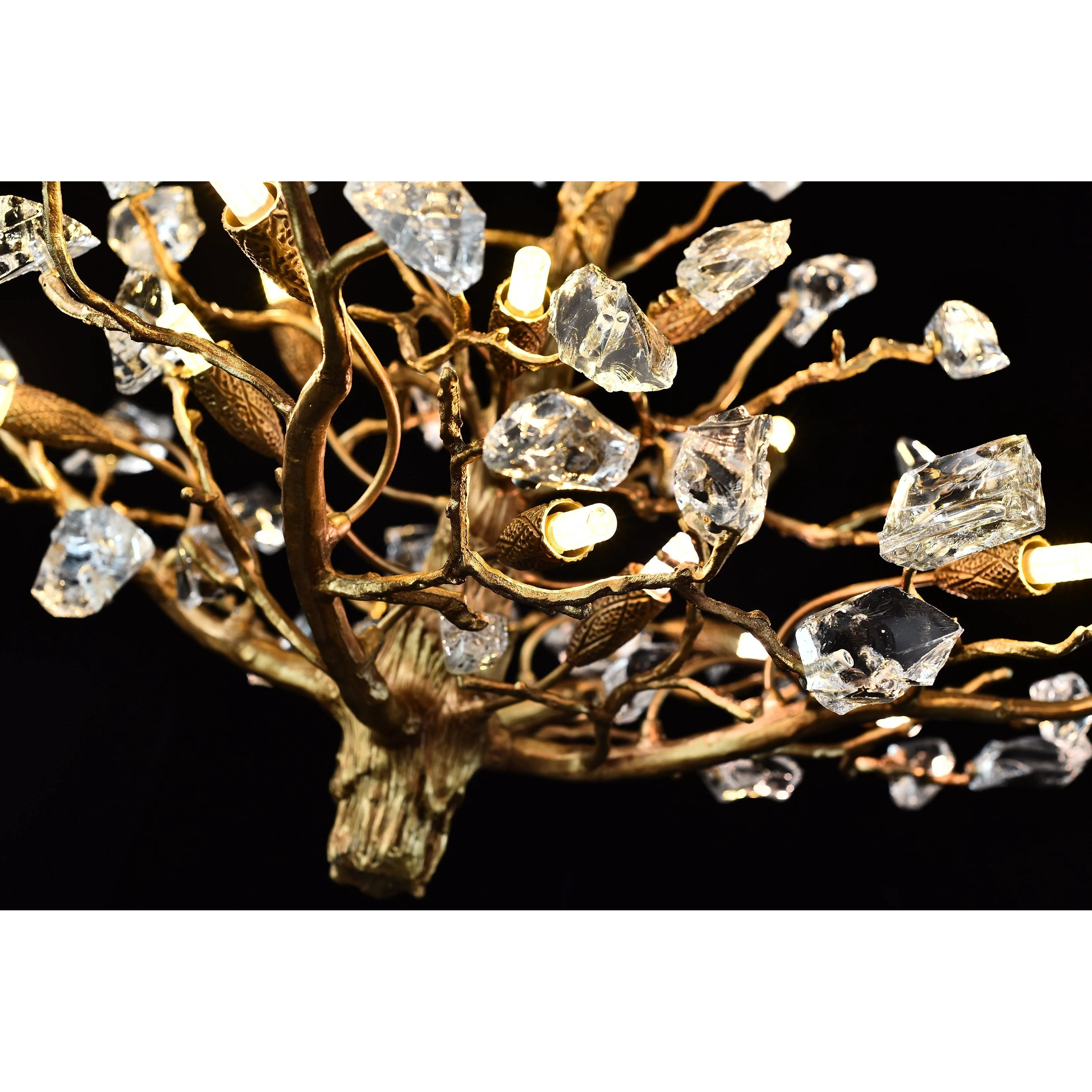 Livio Gemstone Branch Brass Round Chandelier - Image 14